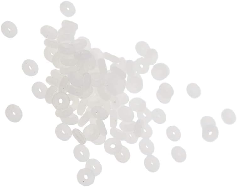 klarako 100 Pcs Silicone Rubber Stoppers Ring Bead Charms Bracelets Compatible for Use Alone Or With Clip Lock Spacer Charm  Clear - Image 1