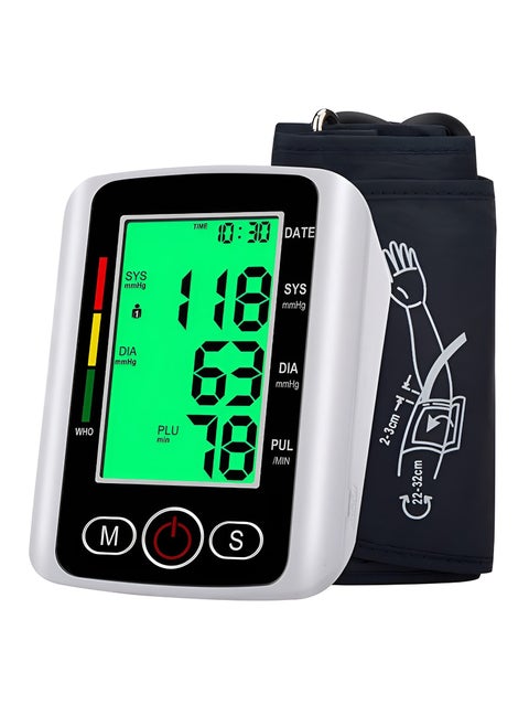 Digital Blood Pressure Monitor Auto Reading Large LCD Display Electronic Blood Pressure Sphygmomanometer with Voice Function Accurate BP Cuff Kit, Cuff 22-36Cm