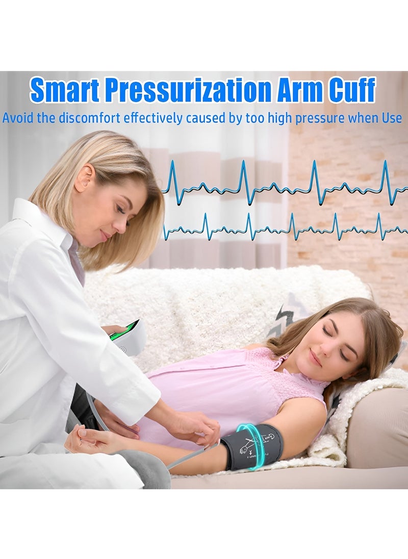 Digital Blood Pressure Monitor Auto Reading Large LCD Display Electronic Blood Pressure Sphygmomanometer with Voice Function Accurate BP Cuff Kit, Cuff 22-36Cm