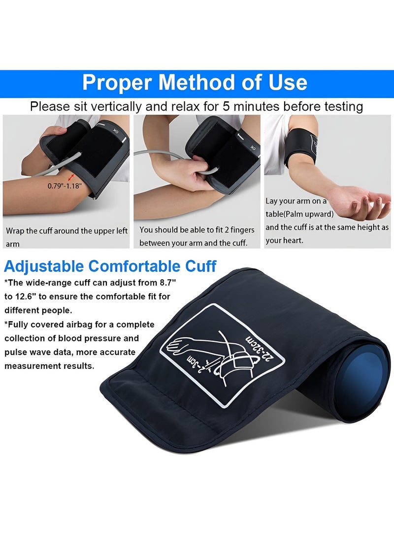 Digital Blood Pressure Monitor Auto Reading Large LCD Display Electronic Blood Pressure Sphygmomanometer with Voice Function Accurate BP Cuff Kit, Cuff 22-36Cm