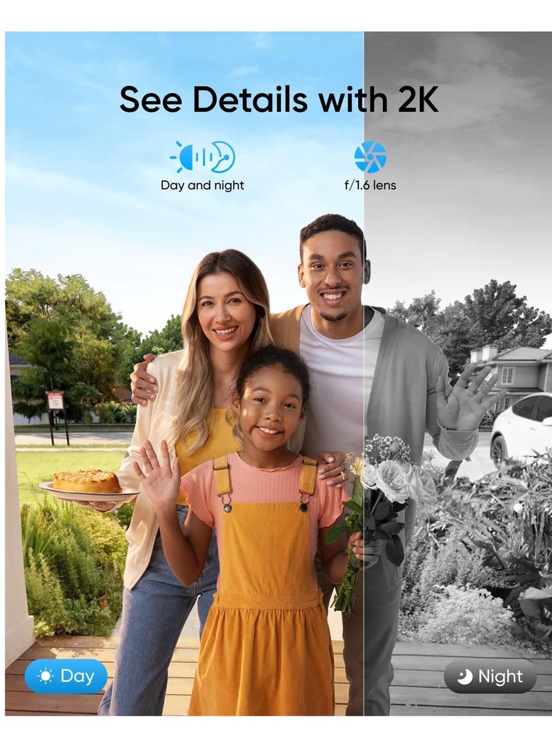 eufy Security Video Smart Lock E330, 3-in-1 Camera+Doorbell+Fingerprint Keyless Entry Door Lock, WiFi Door Lock,App Remote Control,2K HD,Doorbell Camera,No Monthly Fee - Image 3