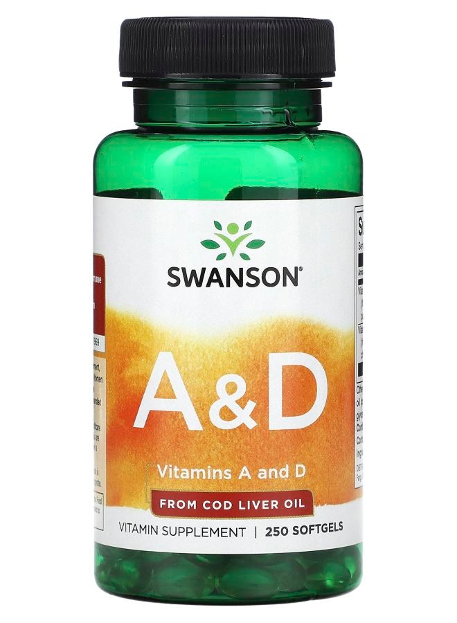 SWANSON Vitamins A and D 250 Softgels