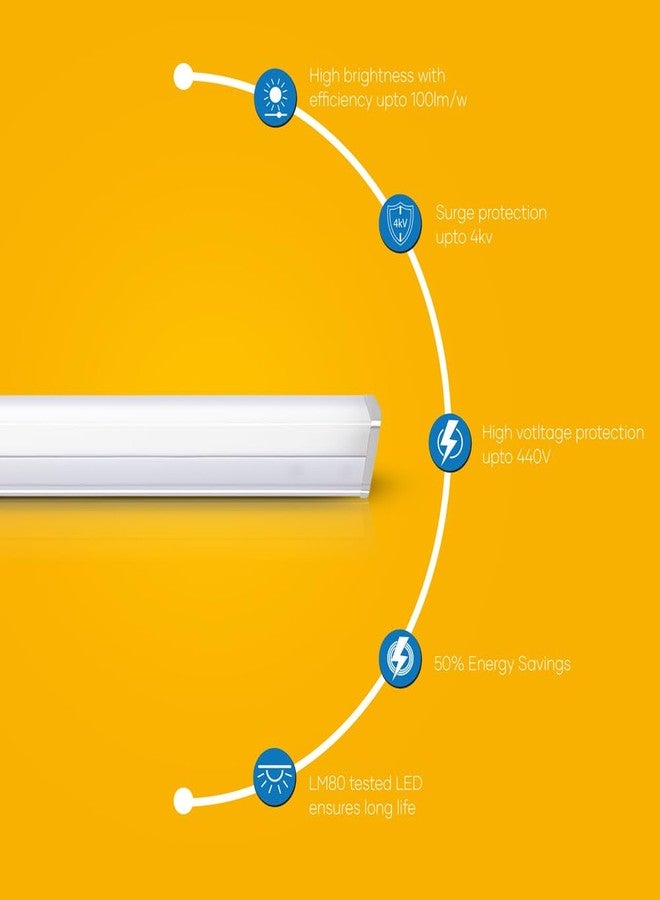 Wipro Garnet 22W LED Batten for Living Room & Bedroom | 4 Ft | Warm White (2700K) with 2000 lumen| Bright & Energy Efficient Tubelight for Home, Office, Showroom & Parking lot | Pack of 10 - Image 3