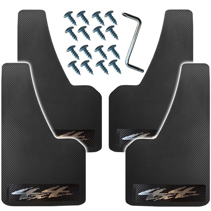 KEYOOG 4 PCS Plus Size Carbon Fiber Pattern Car Mud Flaps, Splash Guard, Fit for Full-Size Suvs, Pickup, Truck, Rvs, and Freight Caravans All-Weather with Wide Body and Scratch/Abrasion Resistance - Image 1