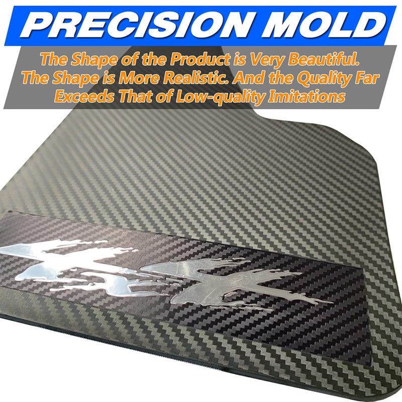 KEYOOG 4 PCS Plus Size Carbon Fiber Pattern Car Mud Flaps, Splash Guard, Fit for Full-Size Suvs, Pickup, Truck, Rvs, and Freight Caravans All-Weather with Wide Body and Scratch/Abrasion Resistance - Image 3