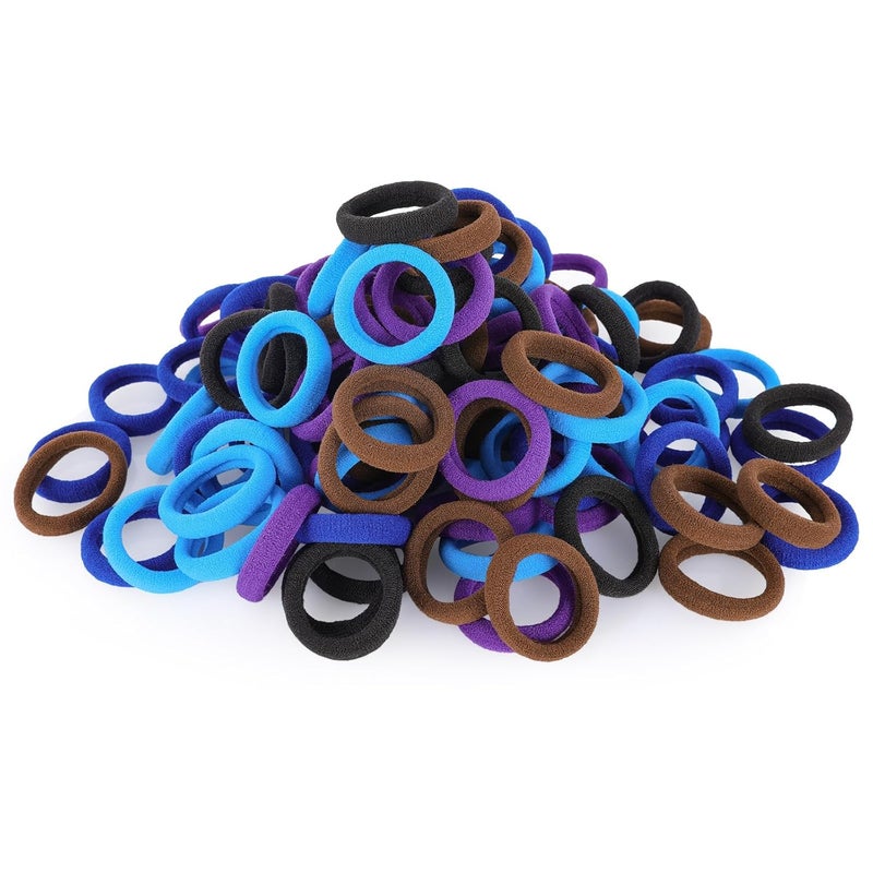 QRTVI 120 Pcs Baby Hair Ties, Cotton Toddler Hair Ties for Girls and Kids, Multicolor Small Seamless Hair Bands Elastic Ponytail Holders(Dark) - Image 4