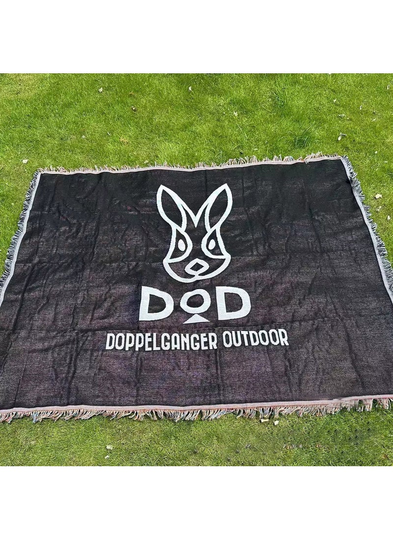 Generic Bohemian Picnic Camp Blanket Decorative Mat Black DOD 