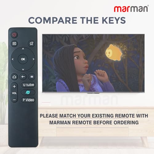 marman® Compatible with Haier Tv Remote Control Model LE32A7-N Suitable for Smart LED Full HD Ultra HD 4K Android Television Non Voice Command with Hotkeys - Pairing Not Required - Image 2