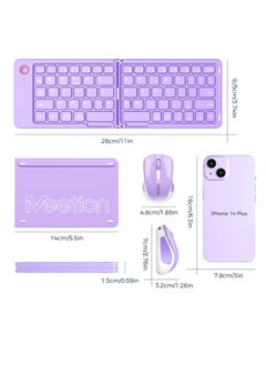 Meetion Meetion Foldable Bluetooth Keyboard and Mouse BTC001 Bluetooth Wireless Connectivity Unparalleled Portability Rechargeable And Efficient Black  - Image 3