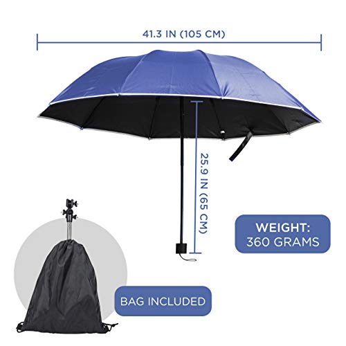 Primo Supply Handles Free Strap On Wearable Self Umbrella Sun UV Rain Blocker Fishing Outdoor Camping Use Running Jogging Canoe Kayak Shade Avoid Skin Problems Caused By Sunlight | Blue - Image 3