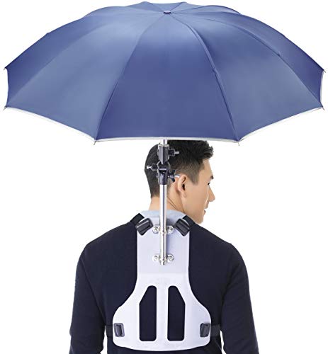 Primo Supply Handles Free Strap On Wearable Self Umbrella Sun UV Rain Blocker Fishing Outdoor Camping Use Running Jogging Canoe Kayak Shade Avoid Skin Problems Caused By Sunlight | Blue - Image 1