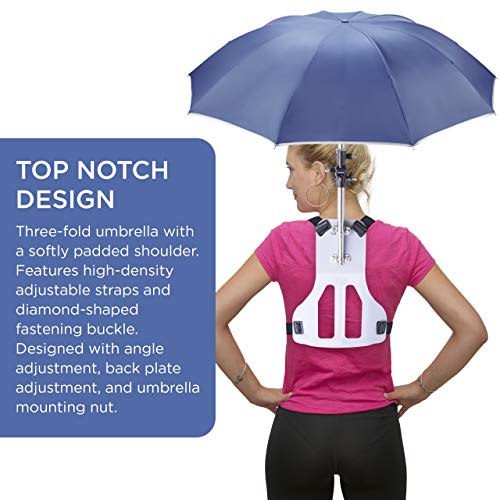 Primo Supply Handles Free Strap On Wearable Self Umbrella Sun UV Rain Blocker Fishing Outdoor Camping Use Running Jogging Canoe Kayak Shade Avoid Skin Problems Caused By Sunlight | Blue - Image 5