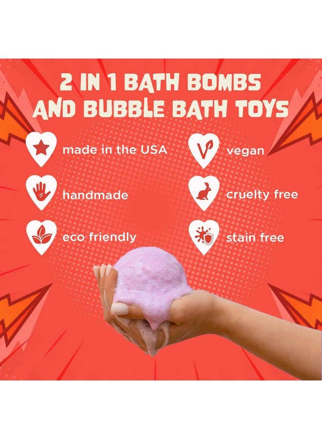 Two Sisters Superhero Bath Bombs for Kids with Surprise Toys Inside, 6 Pack Bubble Bomb Fizzies, Fruity Scents, Relaxing Aromas, USA Made, Ideal Birthday Gift for Girls & Boys by Two Sisters - Image 5