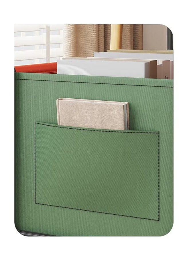 2-ستوري تخزين الرف عربة مع تصاعد السياج ، اللعب ، الكتب ، وجبات خفيفة ، أشتات تخزين مربع ، غرفة نوم غرفة المعيشة ، أربع عجلات سعة كبيرة اتسعت و المنقولة الأخضر الداكن - Image 5