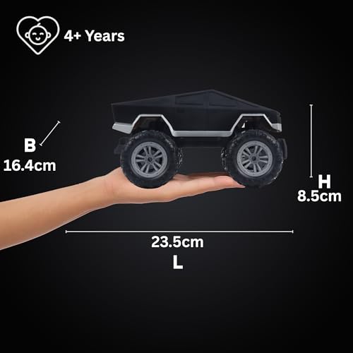 Popsugar Off Roader Rechargeable Remote Control Car | RC Car Monster Truck | 4 Headlight Modes | Lithium Battery | C-Type Charging | 2.4GHz Remote Controller | Made in India, Black - Image 5