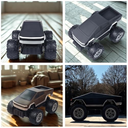 Popsugar Off Roader Rechargeable Remote Control Car | RC Car Monster Truck | 4 Headlight Modes | Lithium Battery | C-Type Charging | 2.4GHz Remote Controller | Made in India, Black - Image 3