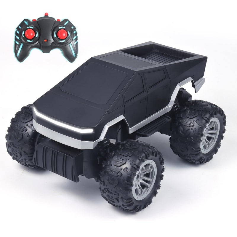 Popsugar Off Roader Rechargeable Remote Control Car | RC Car Monster Truck | 4 Headlight Modes | Lithium Battery | C-Type Charging | 2.4GHz Remote Controller | Made in India, Black - Image 2
