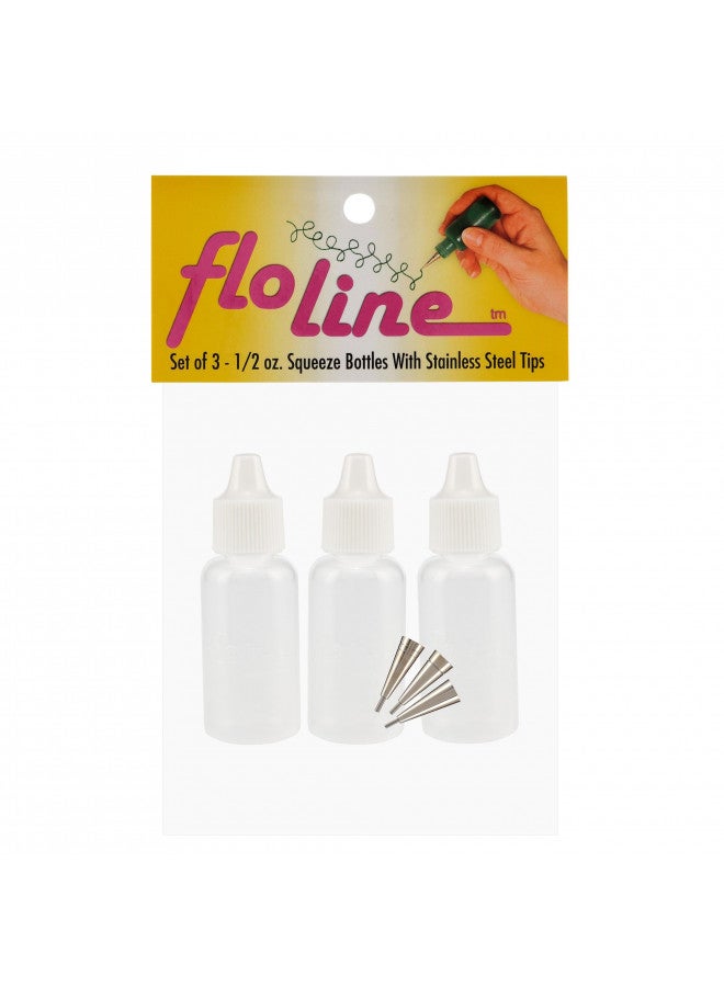 Creative Mark Precision Tip Applicator Bottle - Flo Line Squeeze Bottle with Stainless Steel Tips, for Artist Paint, Fluid Media, Ink, Watercolor, Quilling, Glitters and Masking Fluid (Pack of 3) - Image 2