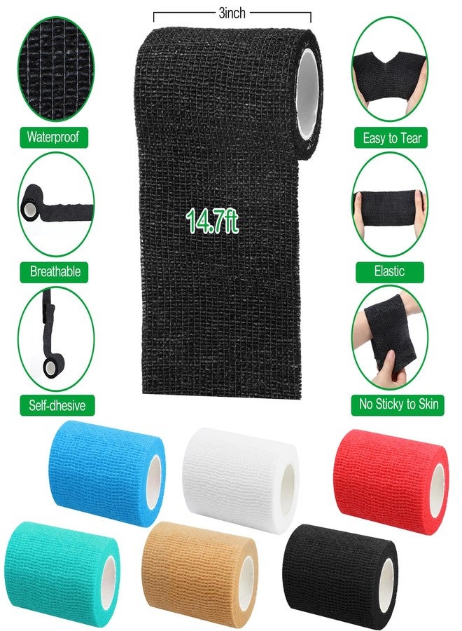 Aliceset 36 Pack Horse Hoof Tape with 6 Rolls of Vet Wrap Breathable Magic Cushion Hoof Packing Colorful Strong Sticky Foot Wrap for Horses Hoove Wound Care Laminitis Abscess Treatment - Image 3