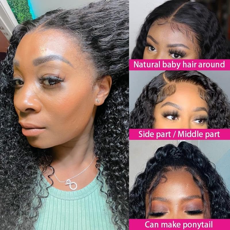 Asteria Curly Human Hair Wig 7x4 Ready To Wear Glueless Wigs Human Hair Pre Plucked Pre Cut Curly Lace Front Wigs Human Hair Wigs For Black Women 16 Inch - Image 5