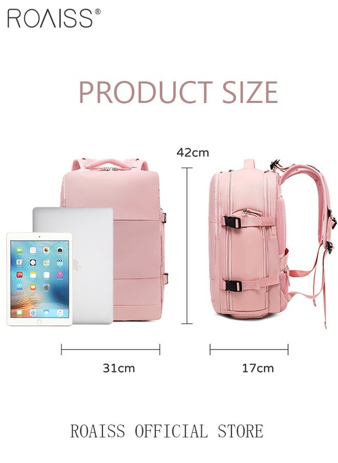 roaiss - Travel Backpack for Men Women Carry On Backpack with USB Charging Port Shoe Compartment Flight Approved College School Bag Casual Daypack for Weekender Camping Waterproof Outdoor Hiking Daypack Lightweight Backpack - Image 1