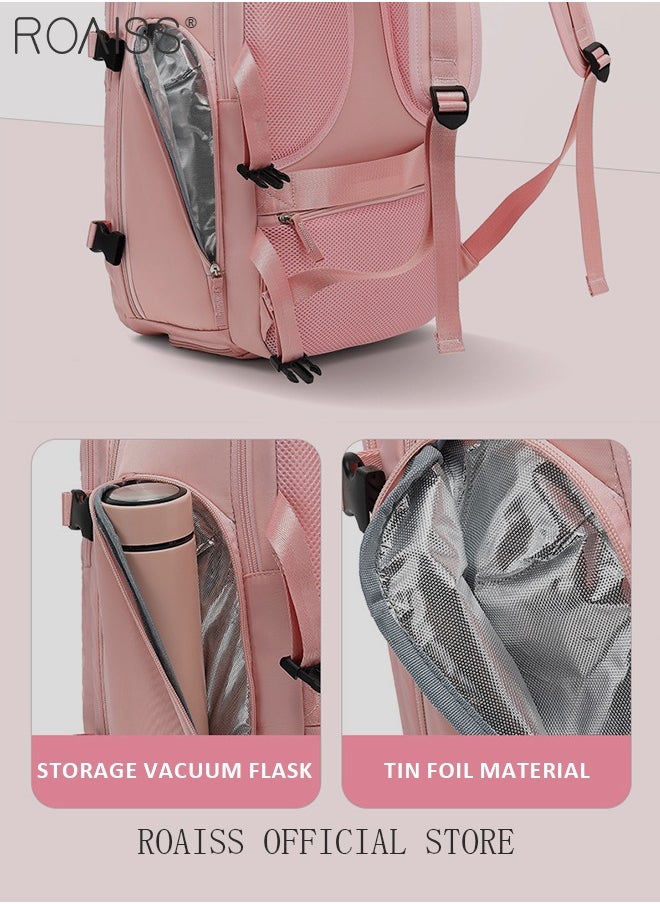 roaiss - Travel Backpack for Men Women Carry On Backpack with USB Charging Port Shoe Compartment Flight Approved College School Bag Casual Daypack for Weekender Camping Waterproof Outdoor Hiking Daypack Lightweight Backpack - Image 1
