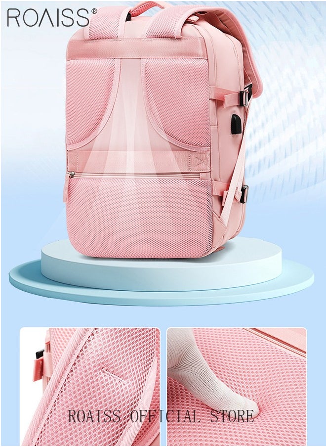 roaiss - Travel Backpack for Men Women Carry On Backpack with USB Charging Port Shoe Compartment Flight Approved College School Bag Casual Daypack for Weekender Camping Waterproof Outdoor Hiking Daypack Lightweight Backpack - Image 1