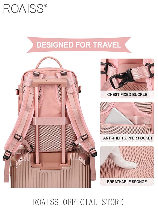roaiss - Travel Backpack for Men Women Carry On Backpack with USB Charging Port Shoe Compartment Flight Approved College School Bag Casual Daypack for Weekender Camping Waterproof Outdoor Hiking Daypack Lightweight Backpack - Image 1