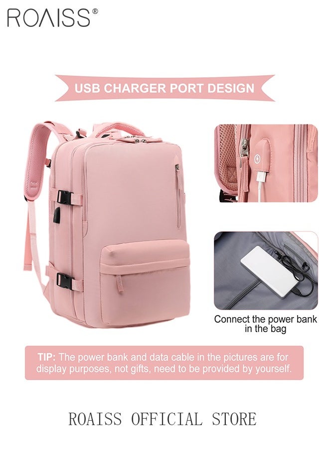 roaiss - Travel Backpack for Men Women Carry On Backpack with USB Charging Port Shoe Compartment Flight Approved College School Bag Casual Daypack for Weekender Camping Waterproof Outdoor Hiking Daypack Lightweight Backpack - Image 1