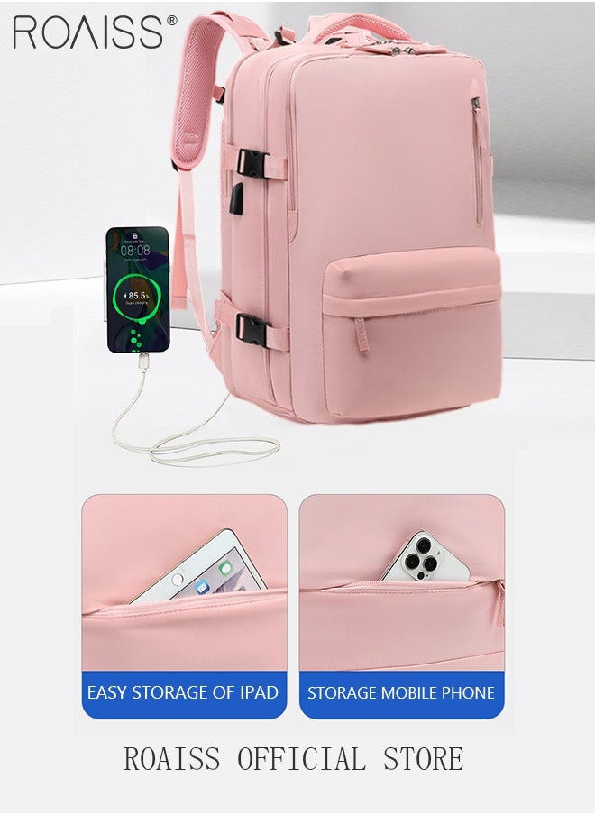 roaiss - Travel Backpack for Men Women Carry On Backpack with USB Charging Port Shoe Compartment Flight Approved College School Bag Casual Daypack for Weekender Camping Waterproof Outdoor Hiking Daypack Lightweight Backpack - Image 1