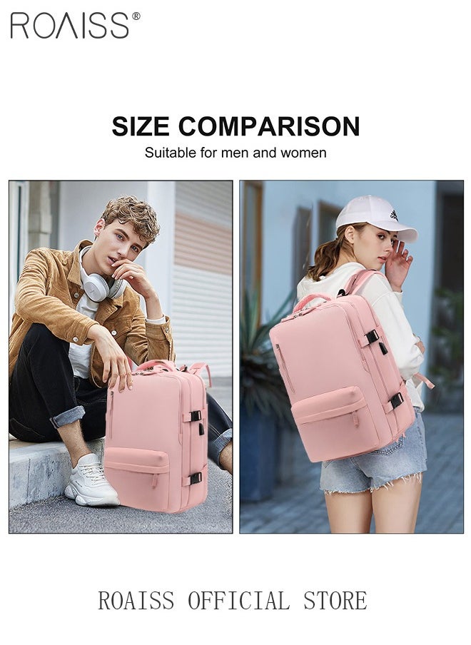 roaiss - Travel Backpack for Men Women Carry On Backpack with USB Charging Port Shoe Compartment Flight Approved College School Bag Casual Daypack for Weekender Camping Waterproof Outdoor Hiking Daypack Lightweight Backpack - Image 1
