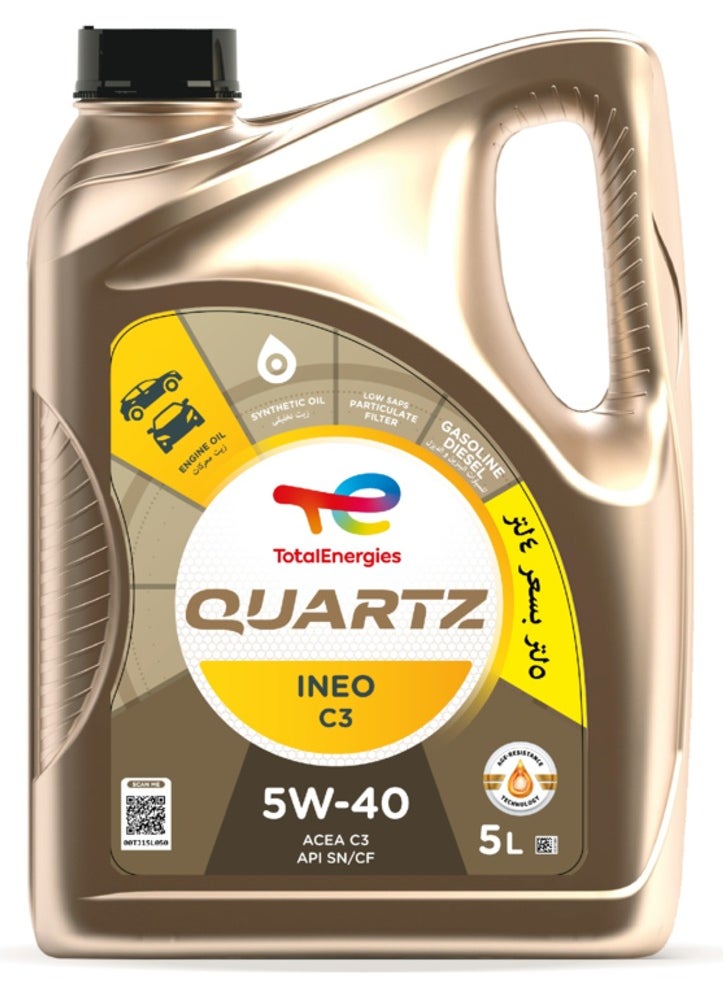 TotalEnergies QUARTZ INEO C3 5W-40 4L+ 1L Free Fully Synthetic engine oil 