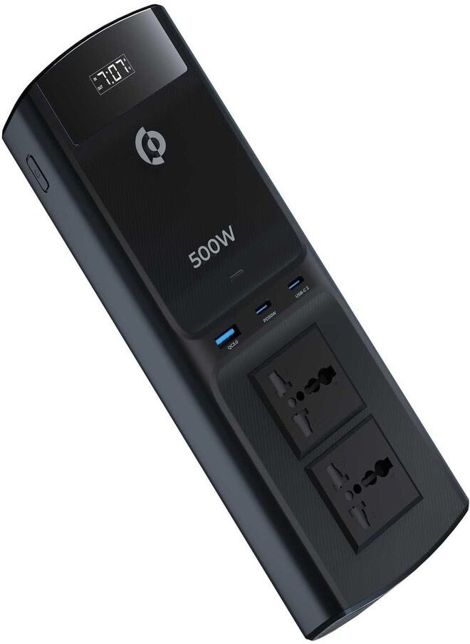 Powerology - Powerology 500W Universal Multi-Use Car Inverter, PD 30W Fast Charging, Dual AC & USB Ports, Compact & Portable, High Efficiency, Overload & Short Circuit Protection, Car Power Adapter - Image 1