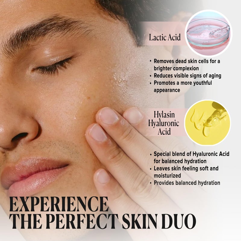 Cosmedica Skincare 5% Lactic Acid Treatment Hylasin - AHA, Hyaluronic Acid, Gentle Exfoliator Dark Spot Corrector, Anti-Aging, Face Peel Brightening Treatment for Dull Hyperpigmented Skin 1 oz (30ml) - Image 5