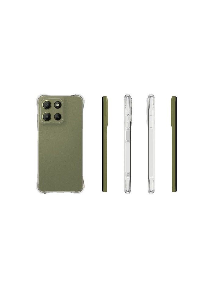 2 in 1 Motorola G15 Phone Case Cover & Screen Protector - Shockproof Clear Slim TPU Protective Phone Cover & Full Coverage Delicate Touch Tempered Glass Screen Protector for Motorola G15