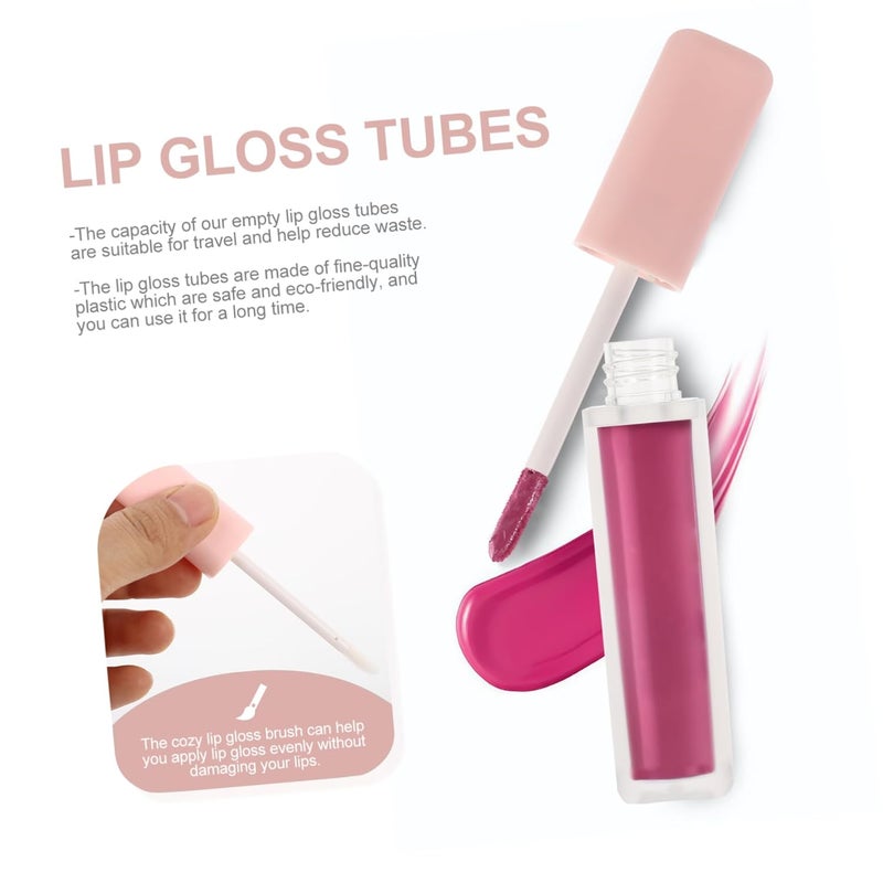 Outanaya 4pcs Plumping Essence Lip Gloss Tube Frosted Lip Tube Covers for Makeup Kits - Image 4
