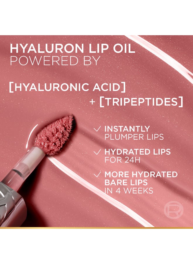 L'OREAL PARIS L’Oréal Paris Plump Ambition Hyaluron Lip Oil, Plumping Lip Oil With Hyaluronic Acid and Tripeptides for 24H Hydrated Lip, 5ml,Nude Macaron 650  - Image 2