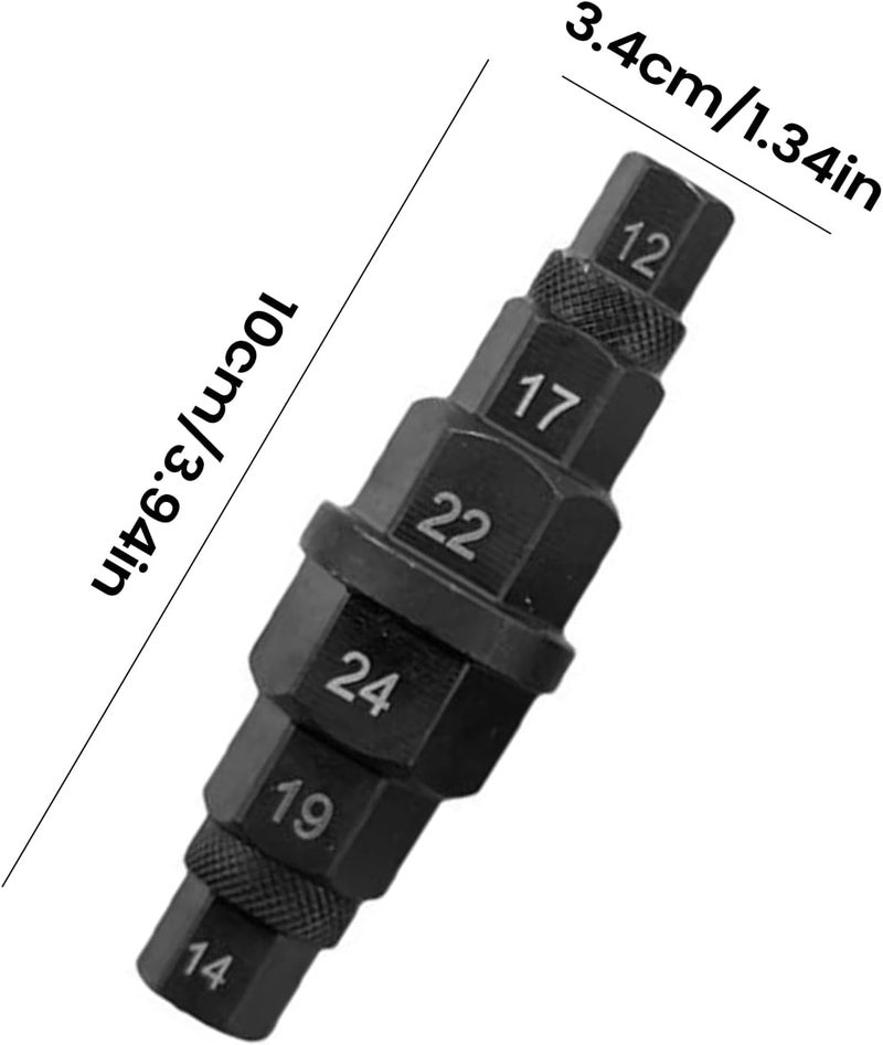 Hexagonal Shaft Tool for Motorcycles – Universal Tool 12-24 mm – Socket for Axle Nut, for Hub, Tyre, Rim, Fork, Car, Mechanical, Workshop, - Image 5