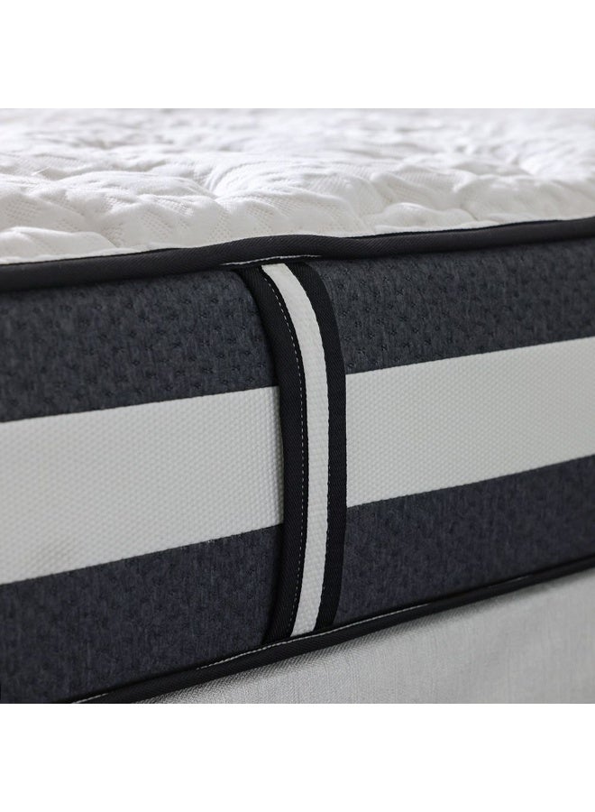 DANUBE HOME Luxuria Bonnell Spring Foam Mattress Medium Soft Feel Super King Bed Mattress Spine Balance For Pressure Relief Thickness 26 Cm -White/ Dark Grey - Image 5