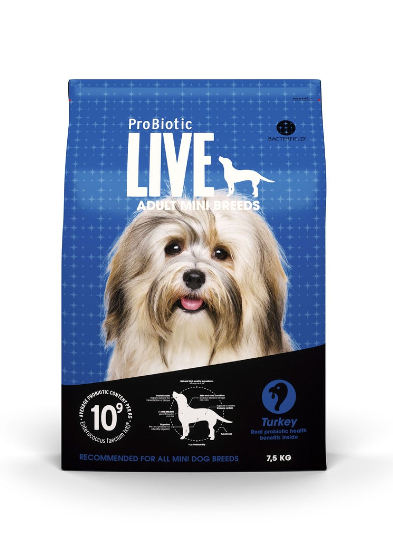 بروبيوتيك لايف طعام جاف للكلاب صغيرة السلالة البالغة بالديك الرومي و الأرز - Image 1