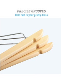 Generic Wooden Suit Hangers with Adjustable Metal Clips 10 Pack, Solid Smooth Wood Clothes Hangers, 360° Swivel Hook, Premium Pants Hangers  - Image 4
