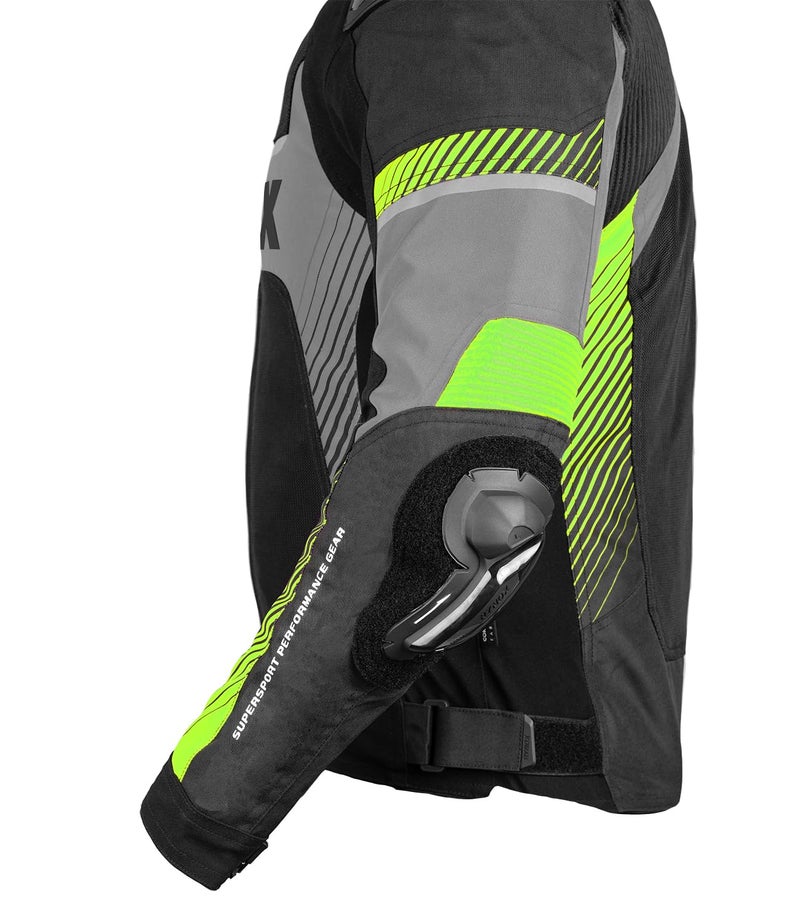 Rynox Apex Evo Jacket - CE Certified Class AA | Motorcycle Riding Jacket | Impact Protection | Abrasion Resistance - Black Hi-Viz Green, Large - Image 4