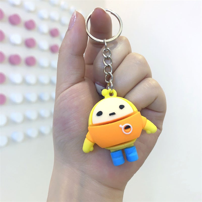 Silicone Bear Keychain Charm Car Keyring Orange short sleeves (key ring)