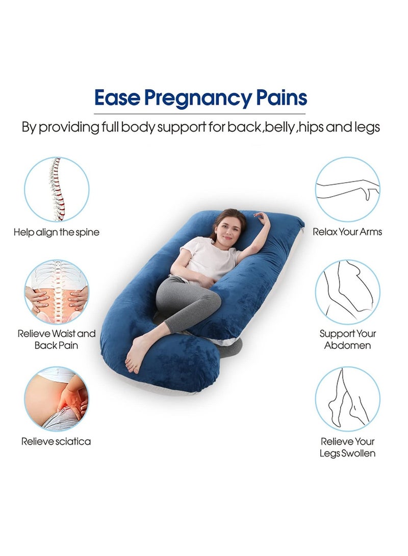Arabest Pregnancy Maternity Pillows for Sleeping 55 Inches U-Shape Full Body Pillow Support - for Back, Hips, Legs, Belly for Pregnant Women with Removable Washable Velvet Cover - Image 2