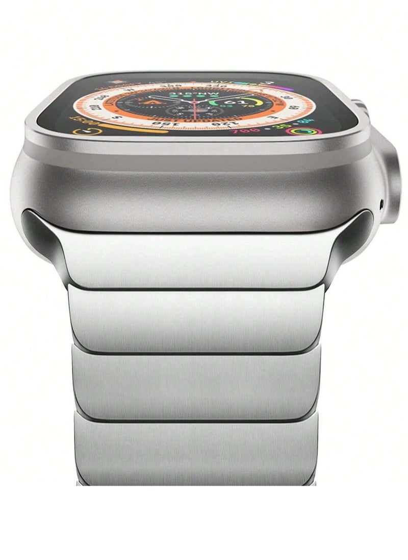 Stainless Steel Band for Apple Watch Ultra Band  Metal Strap with Folding Clasp for Apple Watch Series 8 7 6 5 4 3 2 1 for Men (Black, 49mm 45mm 44mm 42mm) - Image 3