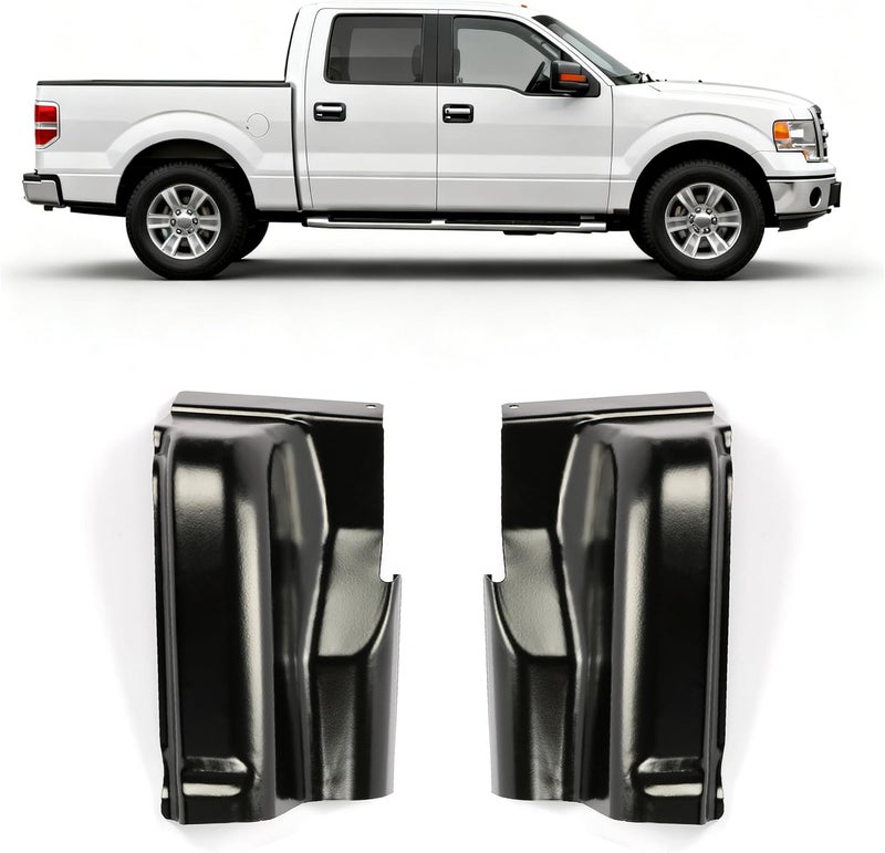 ECOTRIC Steel Cab Corner Covers for 2004-2008 Ford F-150 & 2006-2008 Lincoln Mark LT - Left & Right Rust Repair Panels - Image 1