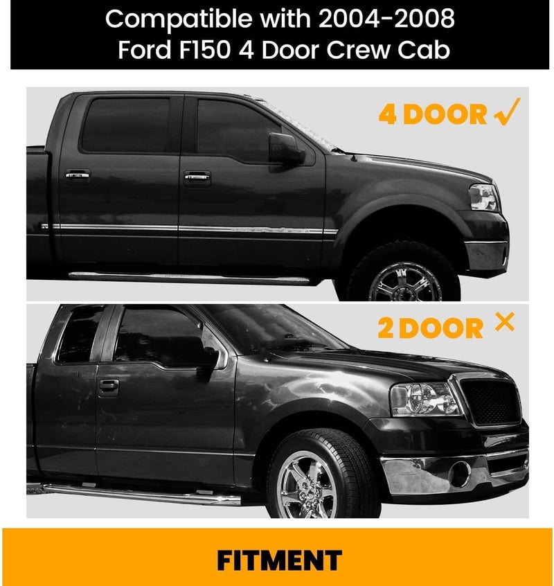 ECOTRIC Steel Cab Corner Covers for 2004-2008 Ford F-150 & 2006-2008 Lincoln Mark LT - Left & Right Rust Repair Panels - Image 3