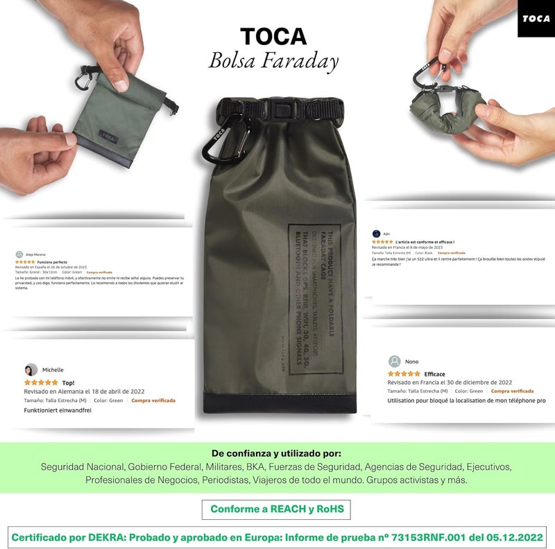 TOCA No Signal Sleeve Faraday-bag, Signal Blocking Pouch, Mobile Phone Protection, Blocking, Prevents splintering, tracking and tracking on mobile devices - Image 5