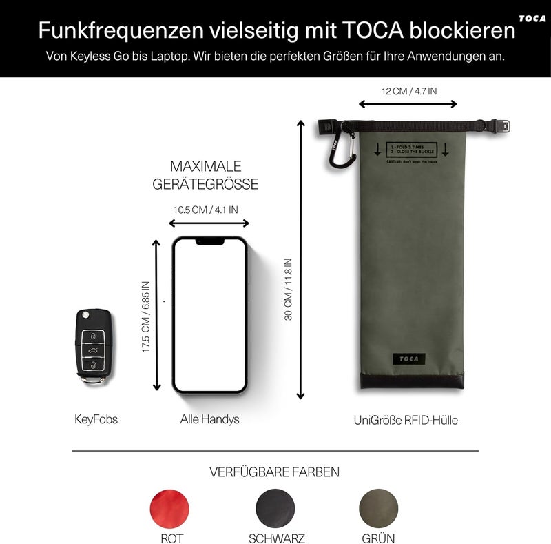 TOCA No Signal Sleeve Faraday-bag, Signal Blocking Pouch, Mobile Phone Protection, Blocking, Prevents splintering, tracking and tracking on mobile devices - Image 4