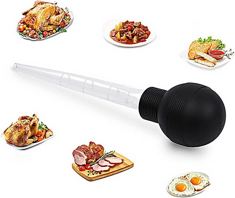 klarako Turkey Baster with Cleaning Brush, Food Grade Syringe Baster For Cooking & Basting With Detachable Round Bulb, Ideal For Butter Drippings, Glazes, Roasting Juices for Poultry, Turkey Baster - Image 5